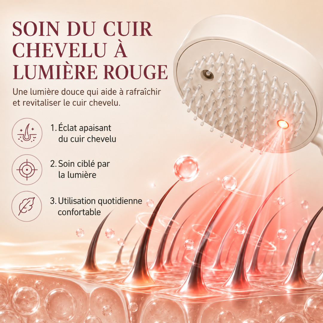 Brosse de Massage Électrique à Coussin d'Air avec Spray Ionique Nano-Brume Avancé